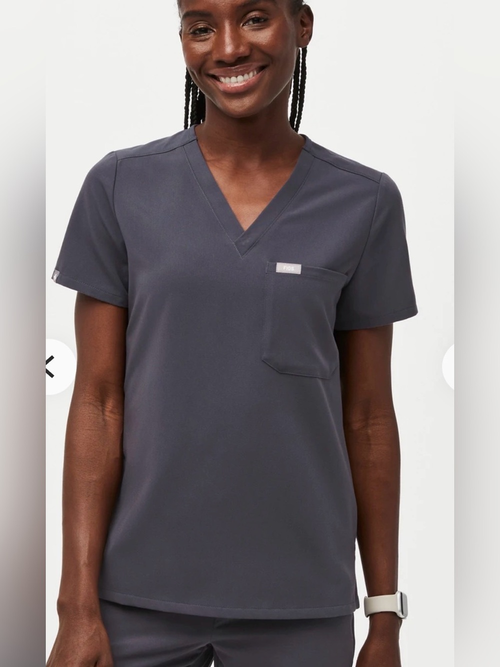 FIGS Catarina One-Pocket Scrub Top Women’s FW1000 PO 1873 Charcoal - S